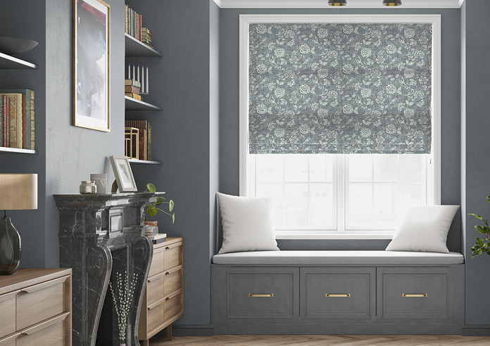 Bird Garden, Charcoal - Roman Blind - Image 3